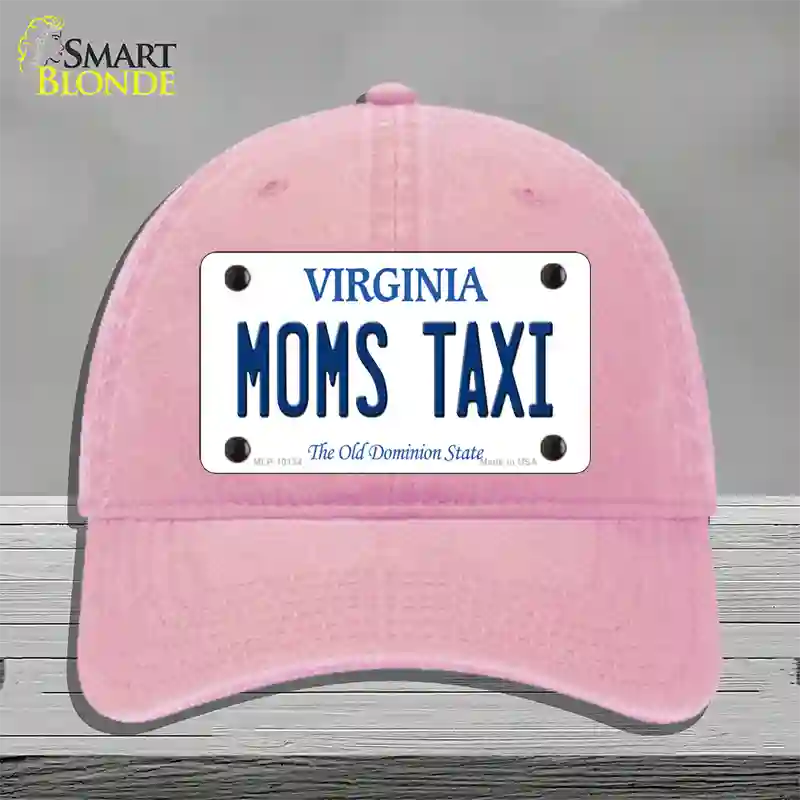 Moms Taxi Virginia Novelty License Plate Hat Unconstructed Cotton / Pink