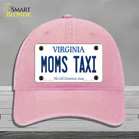 Moms Taxi Virginia Novelty License Plate Hat Unconstructed Cotton / Pink