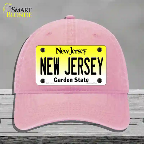 New Jersey Garden State Novelty License Plate Hat Unconstructed Cotton / Pink