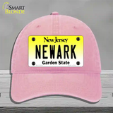 Newark New Jersey Novelty License Plate Hat Unconstructed Cotton / Pink