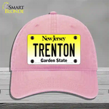 Trenton New Jersey Novelty License Plate Hat Unconstructed Cotton / Pink