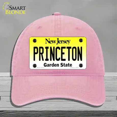 Princeton New Jersey Novelty License Plate Hat Unconstructed Cotton / Pink