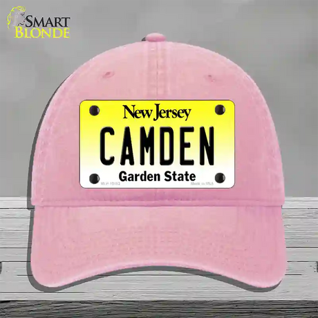 Camden New Jersey Novelty License Plate Hat Unconstructed Cotton / Pink