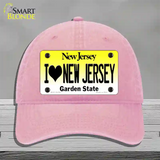 I Love New Jersey Novelty License Plate Hat Unconstructed Cotton / Pink