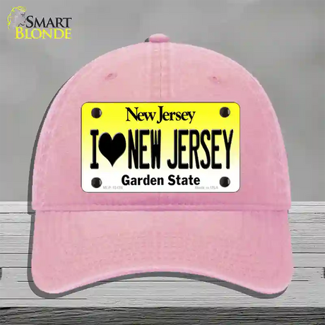 I Love New Jersey Novelty License Plate Hat Unconstructed Cotton / Pink