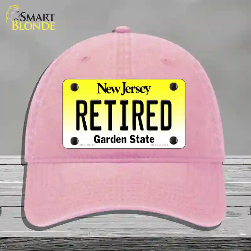 Retired New Jersey Novelty License Plate Hat Unconstructed Cotton / Pink