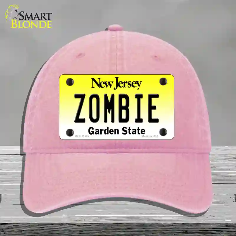 Zombie New Jersey Novelty License Plate Hat Unconstructed Cotton / Pink