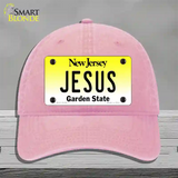 Jesus New Jersey Novelty License Plate Hat Unconstructed Cotton / Pink