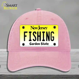 Fishing New Jersey Novelty License Plate Hat Unconstructed Cotton / Pink