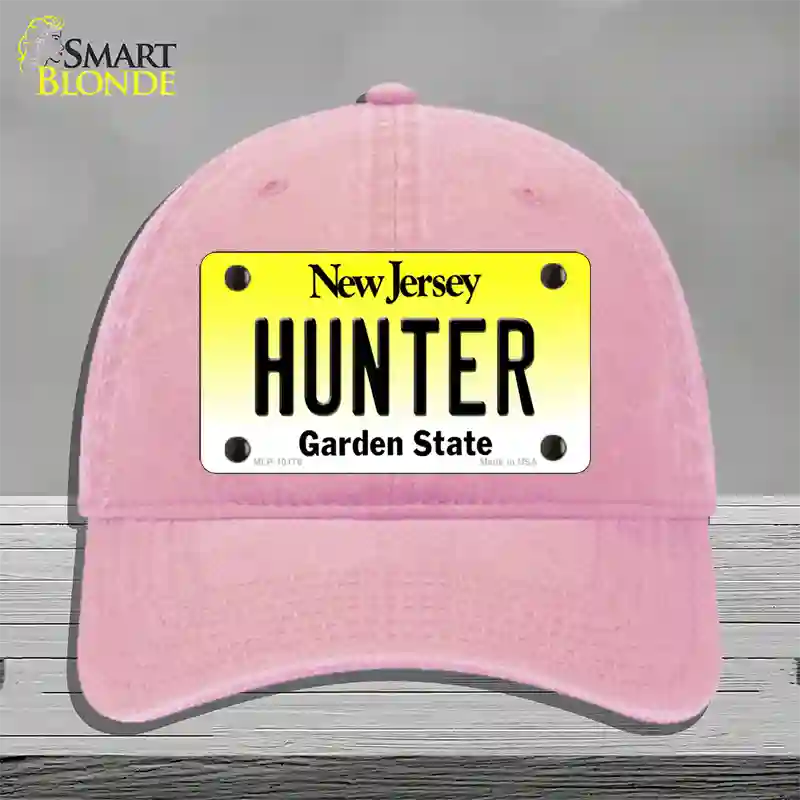 Hunter New Jersey Novelty License Plate Hat Unconstructed Cotton / Pink