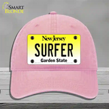 Surfer New Jersey Novelty License Plate Hat Unconstructed Cotton / Pink