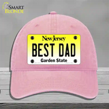 Best Dad New Jersey Novelty License Plate Hat Unconstructed Cotton / Pink