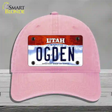 Ogden Utah Novelty License Plate Hat Unconstructed Cotton / Pink