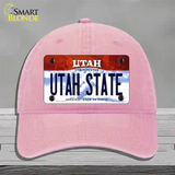 Utah State Utah Novelty License Plate Hat Unconstructed Cotton / Pink