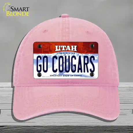 Go Cougars Utah Novelty License Plate Hat Unconstructed Cotton / Pink