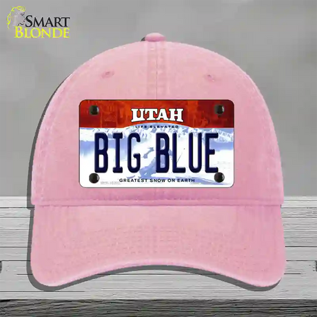 Big Blue Utah Novelty License Plate Hat Unconstructed Cotton / Pink