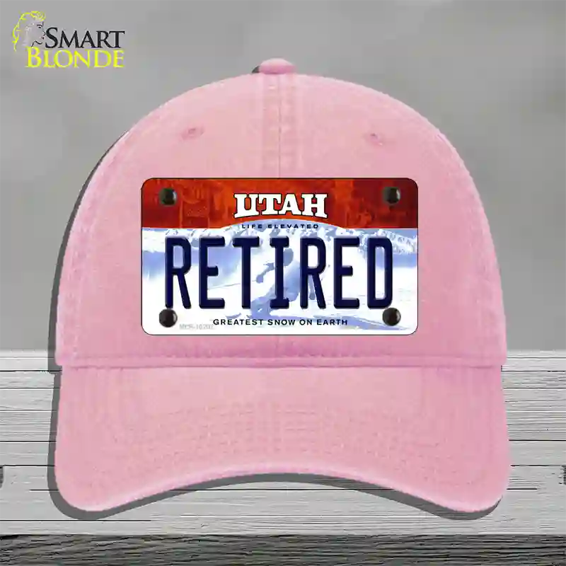 Retired Utah Novelty License Plate Hat Unconstructed Cotton / Pink