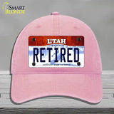 Retired Utah Novelty License Plate Hat Unconstructed Cotton / Pink