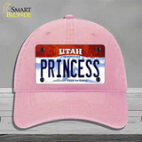 Princess Utah Novelty License Plate Hat Unconstructed Cotton / Pink