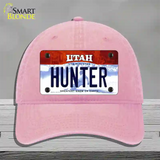 Hunter Utah Novelty License Plate Hat Unconstructed Cotton / Pink