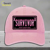 Survivor Novelty License Plate Hat Unconstructed Cotton / Pink