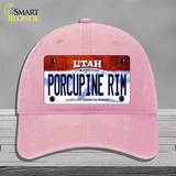 Porcupine Rim Utah Novelty License Plate Hat Unconstructed Cotton / Pink