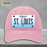 St Louis Missouri Novelty License Plate Hat Unconstructed Cotton / Pink