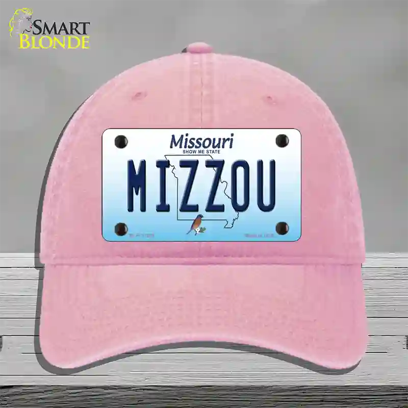 Mizzou Missouri Novelty License Plate Hat Unconstructed Cotton / Pink