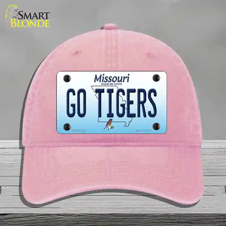 Go Tigers Missouri Novelty License Plate Hat Unconstructed Cotton / Pink