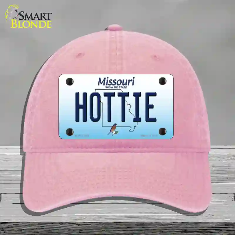 Hottie Missouri Novelty License Plate Hat Unconstructed Cotton / Pink