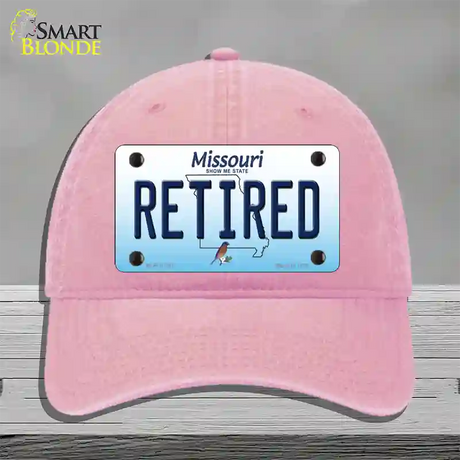 Retired Missouri Novelty License Plate Hat Unconstructed Cotton / Pink