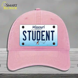 Student Missouri Novelty License Plate Hat Unconstructed Cotton / Pink