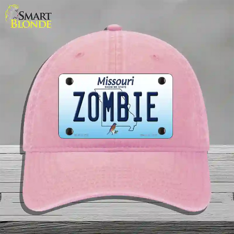 Zombie Missouri Novelty License Plate Hat Unconstructed Cotton / Pink