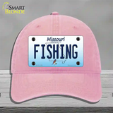 Fishing Missouri Novelty License Plate Hat Unconstructed Cotton / Pink