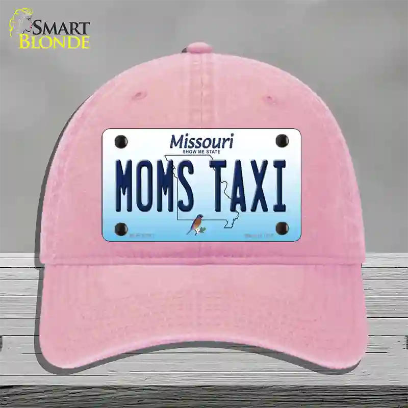 Moms Taxi Missouri Novelty License Plate Hat Unconstructed Cotton / Pink