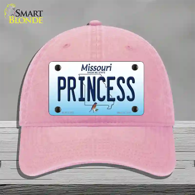 Princess Missouri Novelty License Plate Hat Unconstructed Cotton / Pink