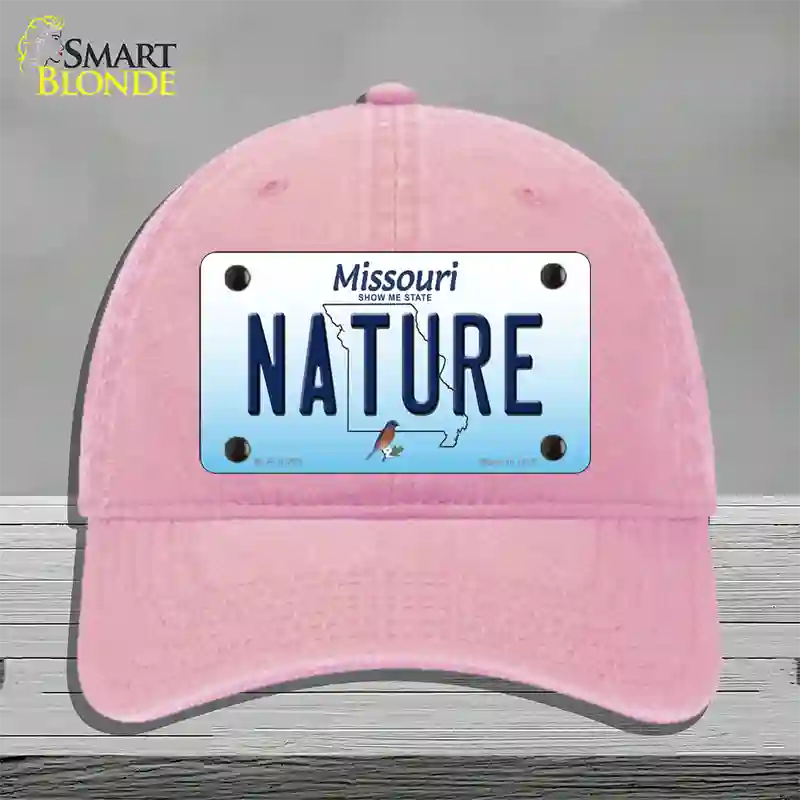 Nature Missouri Novelty License Plate Hat Unconstructed Cotton / Pink