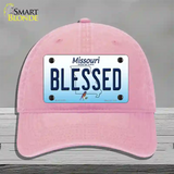 Blessed Missouri Novelty License Plate Hat Unconstructed Cotton / Pink