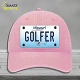 Golfer Missouri Novelty License Plate Hat Unconstructed Cotton / Pink