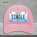 Single Missouri Novelty License Plate Hat Unconstructed Cotton / Pink