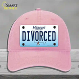 Divorced Missouri Novelty License Plate Hat Unconstructed Cotton / Pink