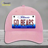 Go Bears Illinois Novelty License Plate Hat Unconstructed Cotton / Pink