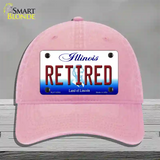 Retired Illinois Novelty License Plate Hat Unconstructed Cotton / Pink