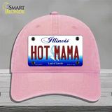 Hot Mama Illinois Novelty License Plate Hat Unconstructed Cotton / Pink