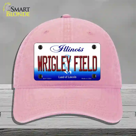 Wrigley Field Illinois Novelty License Plate Hat Unconstructed Cotton / Pink