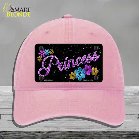 Princess Glitter Novelty License Plate Hat Unconstructed Cotton / Pink