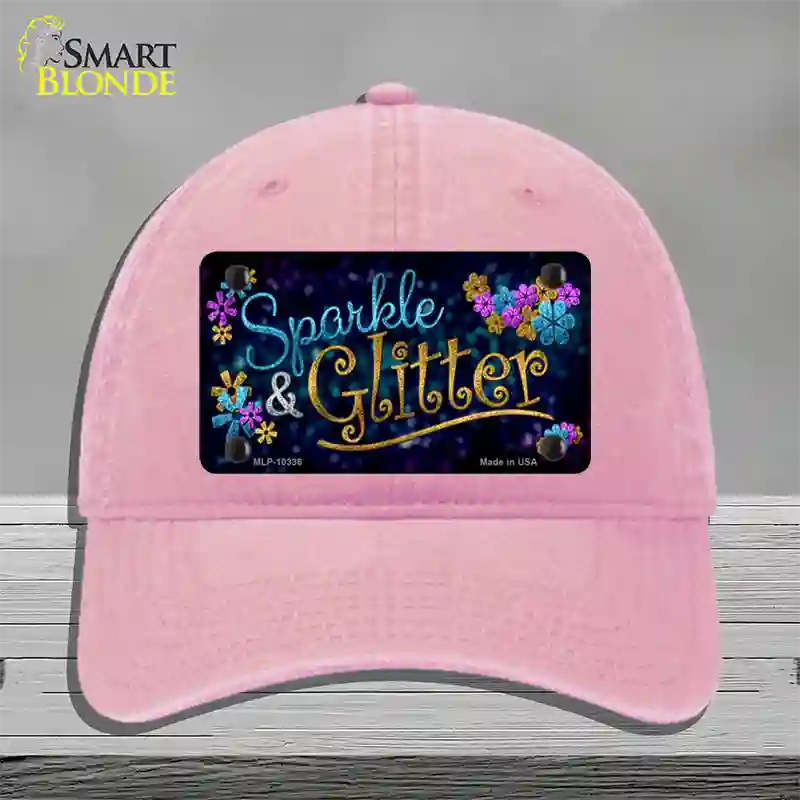 Sparkle And Glitter Novelty License Plate Hat Unconstructed Cotton / Pink