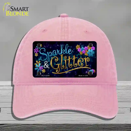 Sparkle And Glitter Novelty License Plate Hat Unconstructed Cotton / Pink