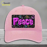 Peace Novelty License Plate Hat Unconstructed Cotton / Pink