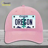 Oregon Tree Novelty License Plate Hat Unconstructed Cotton / Pink